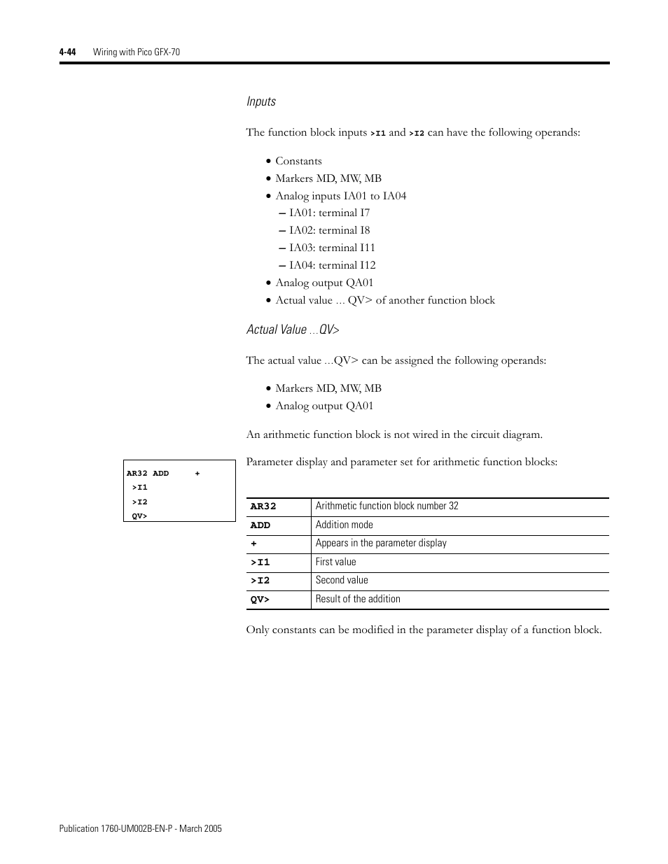 Rockwell Automation 1760-xxxx Pico GFX-70 Controllers User Manual User Manual | Page 154 / 400