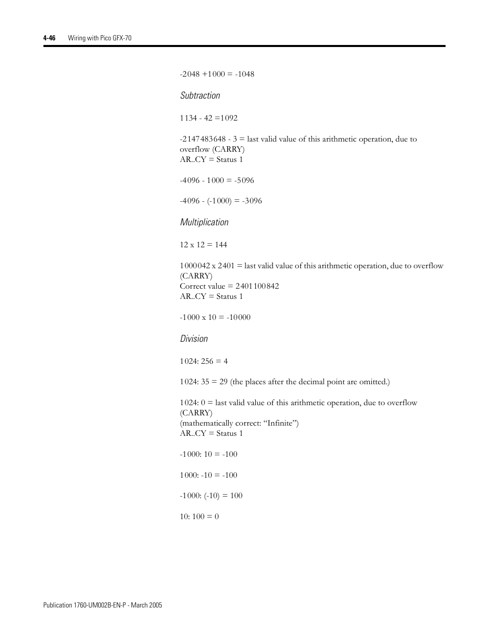 Rockwell Automation 1760-xxxx Pico GFX-70 Controllers User Manual User Manual | Page 156 / 400