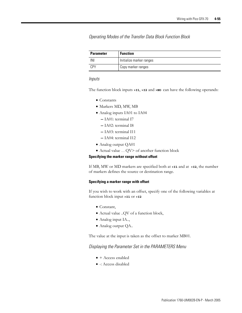 Rockwell Automation 1760-xxxx Pico GFX-70 Controllers User Manual User Manual | Page 165 / 400