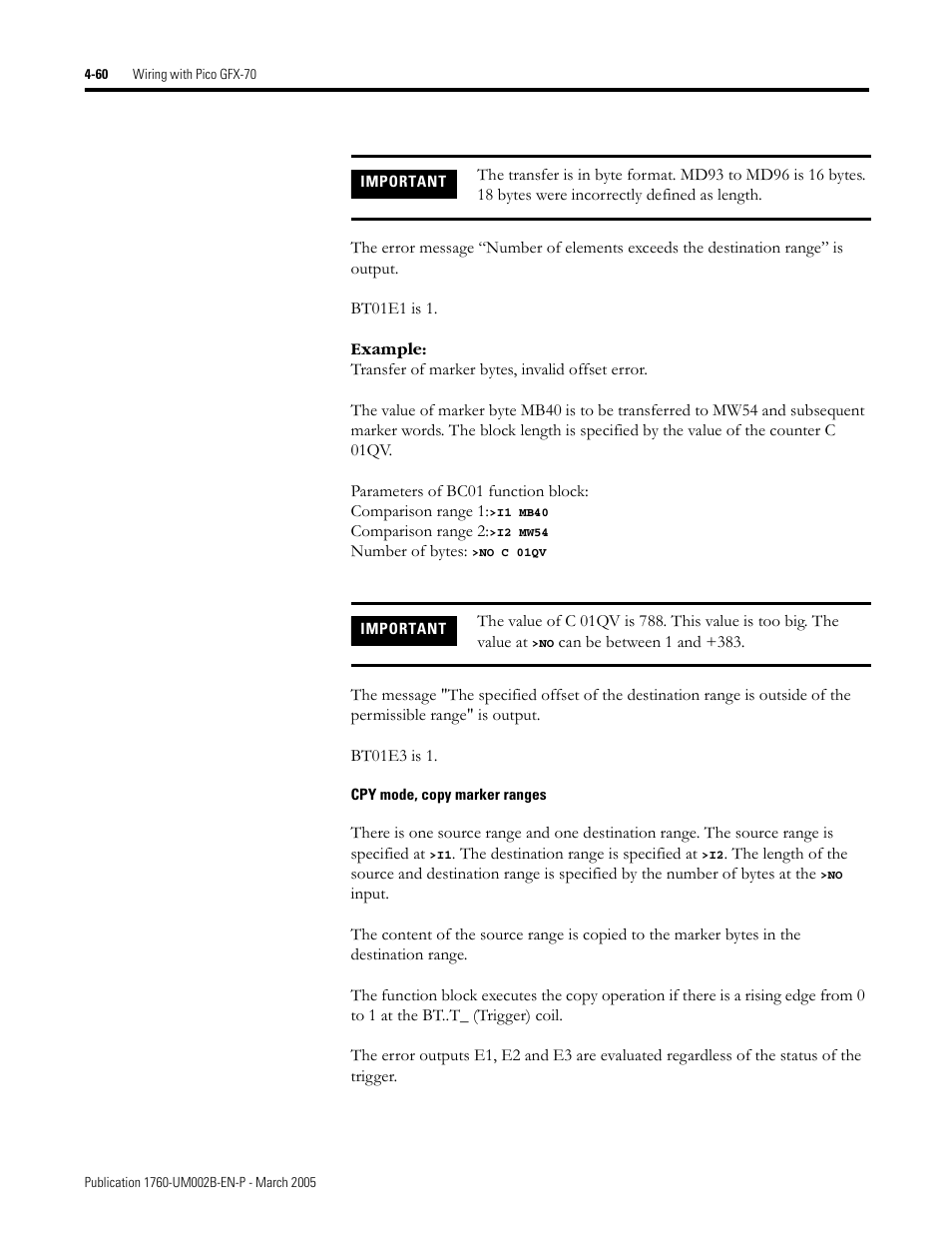 Rockwell Automation 1760-xxxx Pico GFX-70 Controllers User Manual User Manual | Page 170 / 400