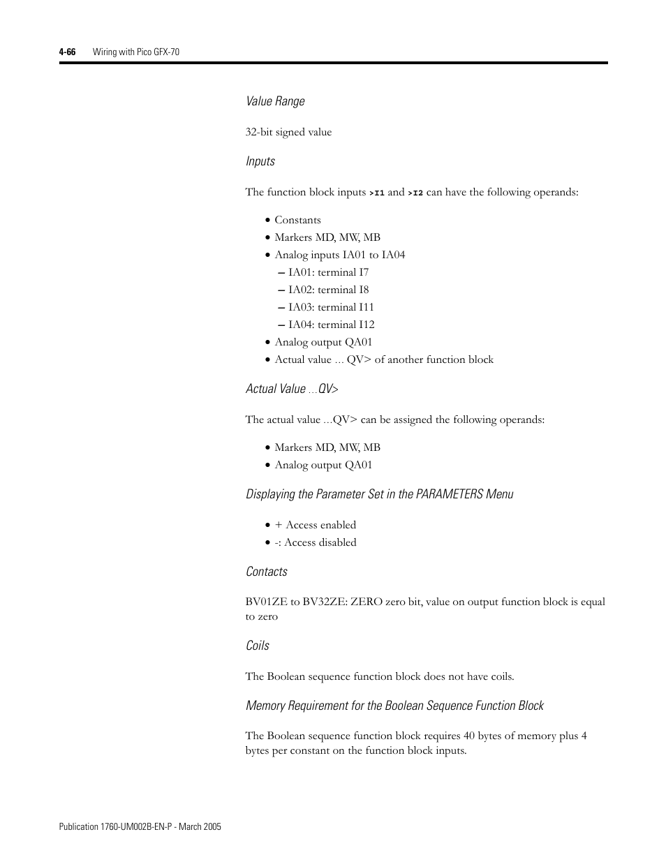 Rockwell Automation 1760-xxxx Pico GFX-70 Controllers User Manual User Manual | Page 176 / 400