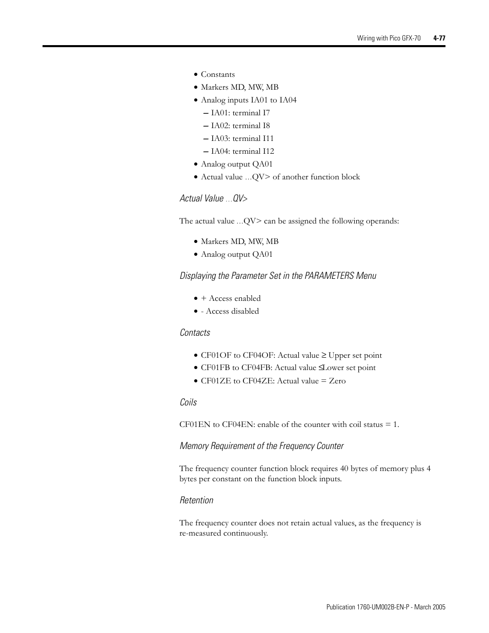 Rockwell Automation 1760-xxxx Pico GFX-70 Controllers User Manual User Manual | Page 187 / 400