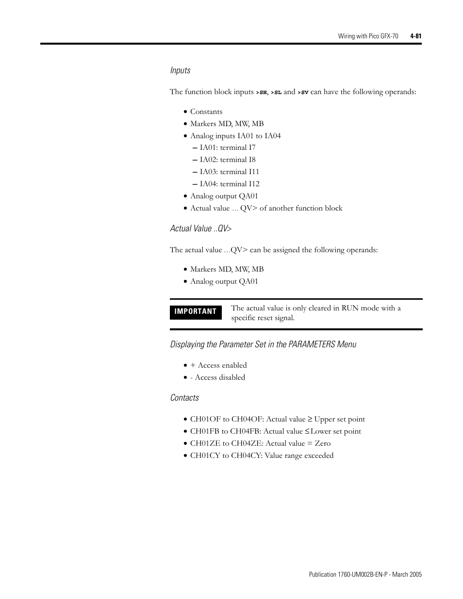 Rockwell Automation 1760-xxxx Pico GFX-70 Controllers User Manual User Manual | Page 191 / 400