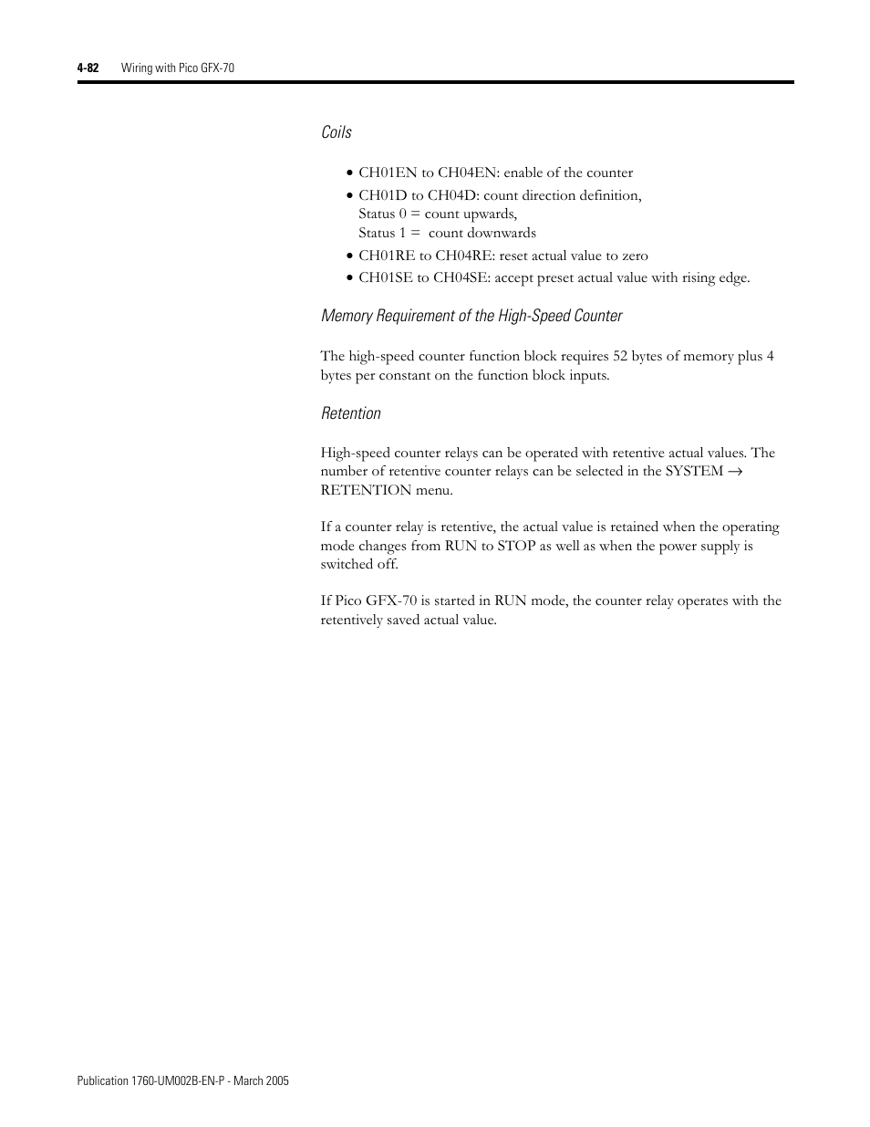 Rockwell Automation 1760-xxxx Pico GFX-70 Controllers User Manual User Manual | Page 192 / 400