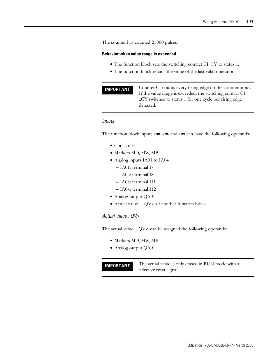 Rockwell Automation 1760-xxxx Pico GFX-70 Controllers User Manual User Manual | Page 197 / 400