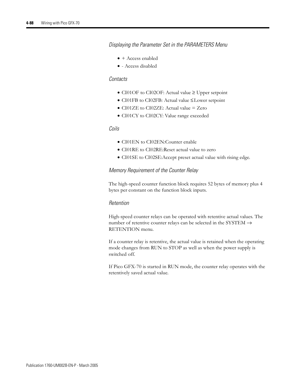 Rockwell Automation 1760-xxxx Pico GFX-70 Controllers User Manual User Manual | Page 198 / 400