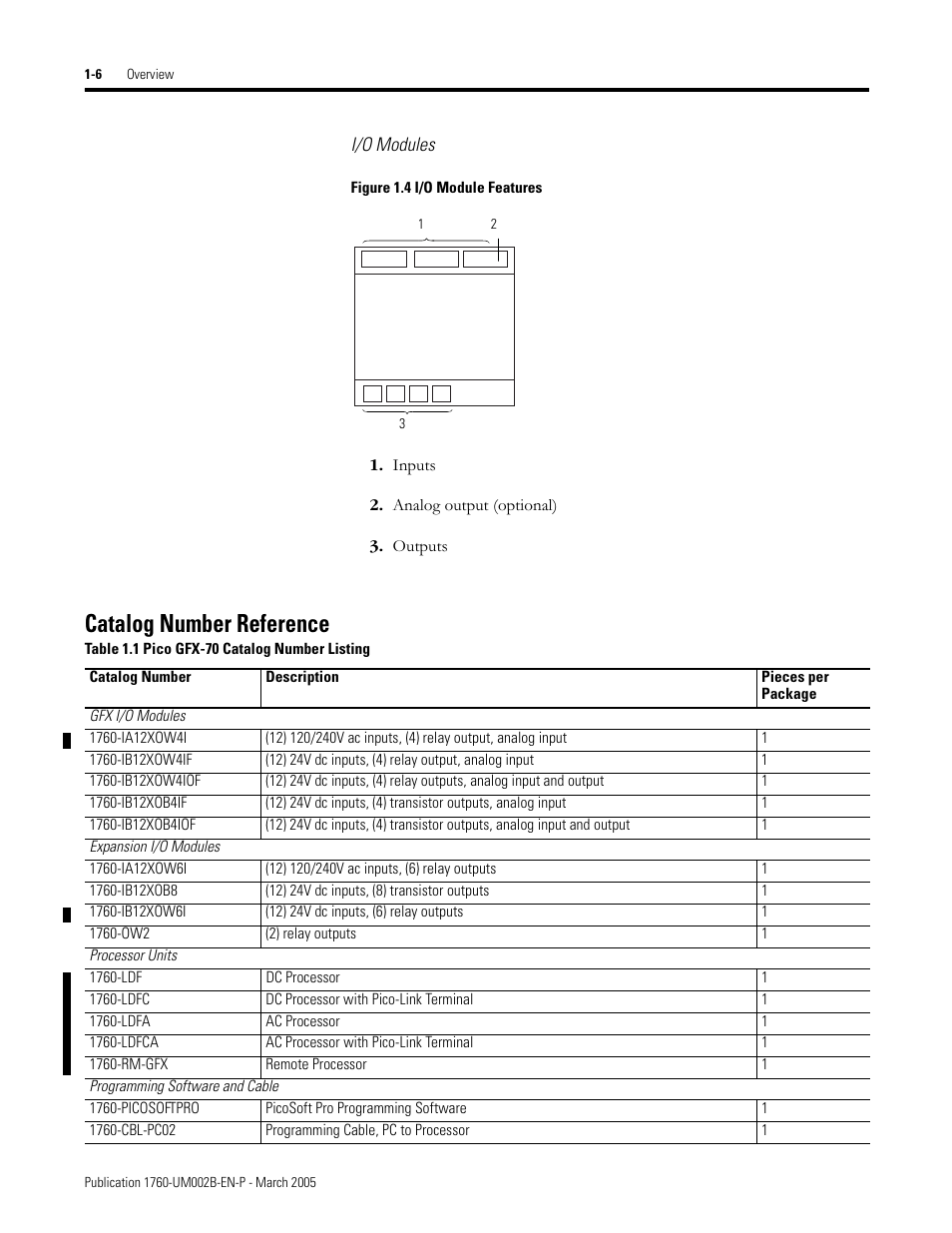 Catalog number reference, Ed catalog number reference, Catalog number reference -6 | Rockwell Automation 1760-xxxx Pico GFX-70 Controllers User Manual User Manual | Page 20 / 400