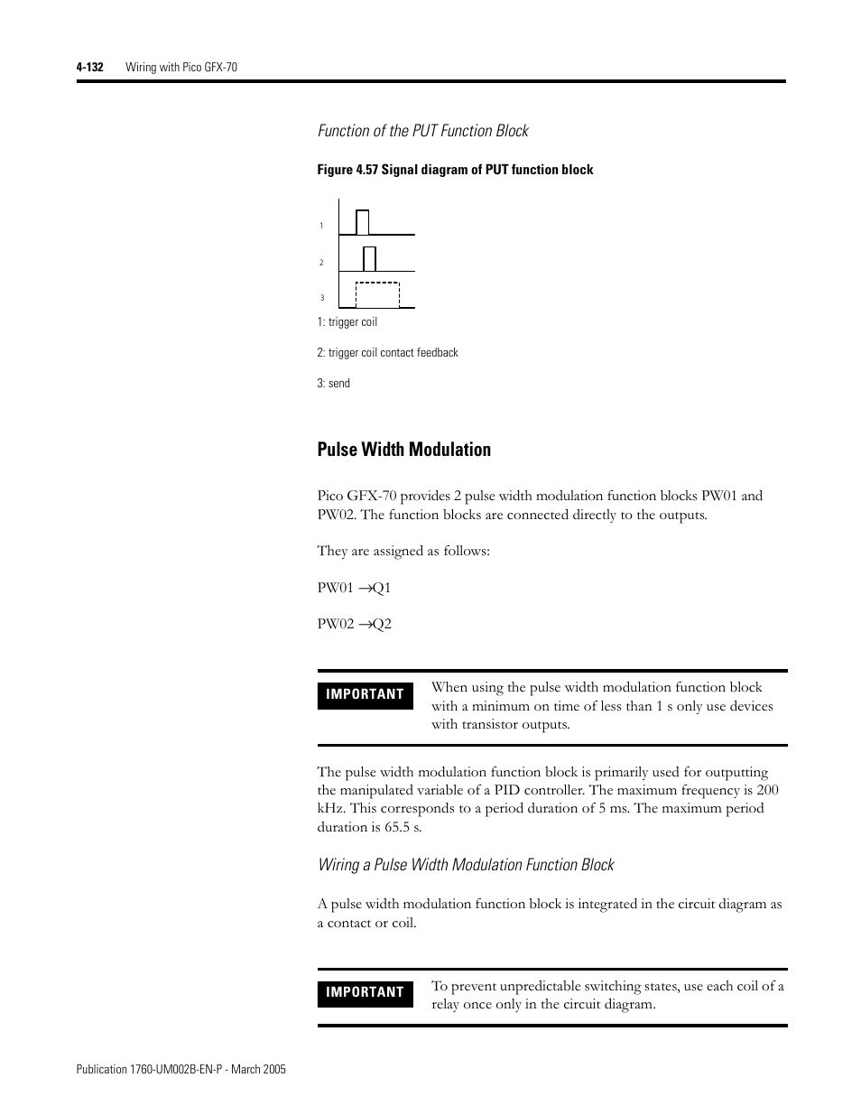 Pulse width modulation -132, Pulse width modulation | Rockwell Automation 1760-xxxx Pico GFX-70 Controllers User Manual User Manual | Page 242 / 400