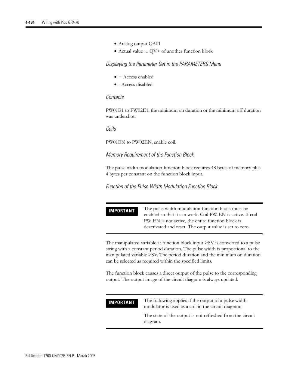 Rockwell Automation 1760-xxxx Pico GFX-70 Controllers User Manual User Manual | Page 244 / 400