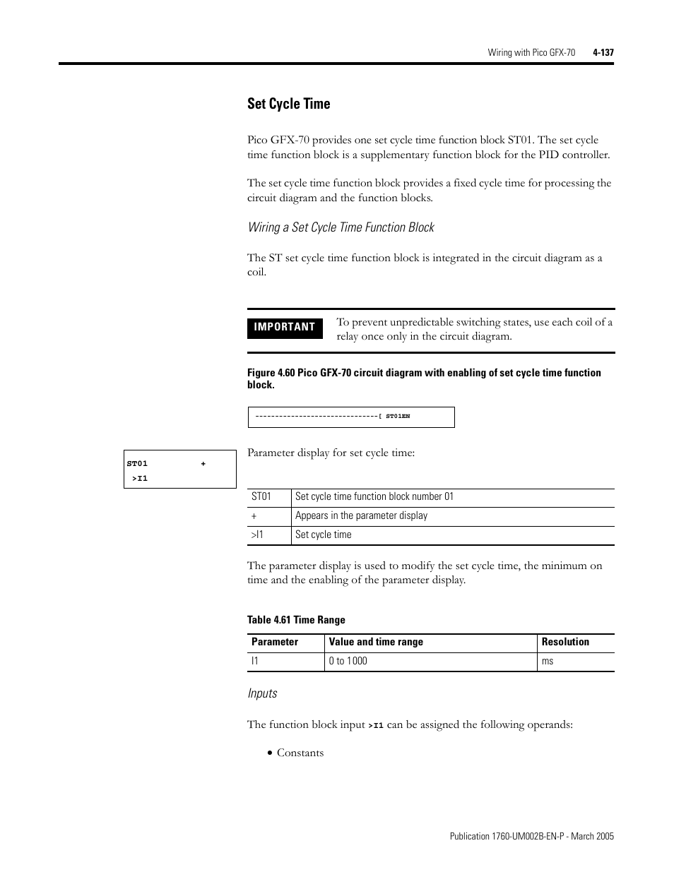 Set cycle time -137, Set cycle time | Rockwell Automation 1760-xxxx Pico GFX-70 Controllers User Manual User Manual | Page 247 / 400