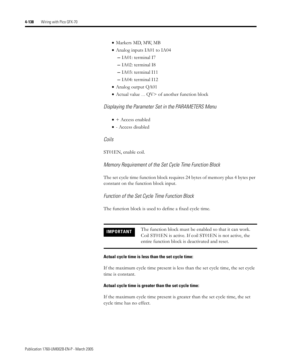 Rockwell Automation 1760-xxxx Pico GFX-70 Controllers User Manual User Manual | Page 248 / 400