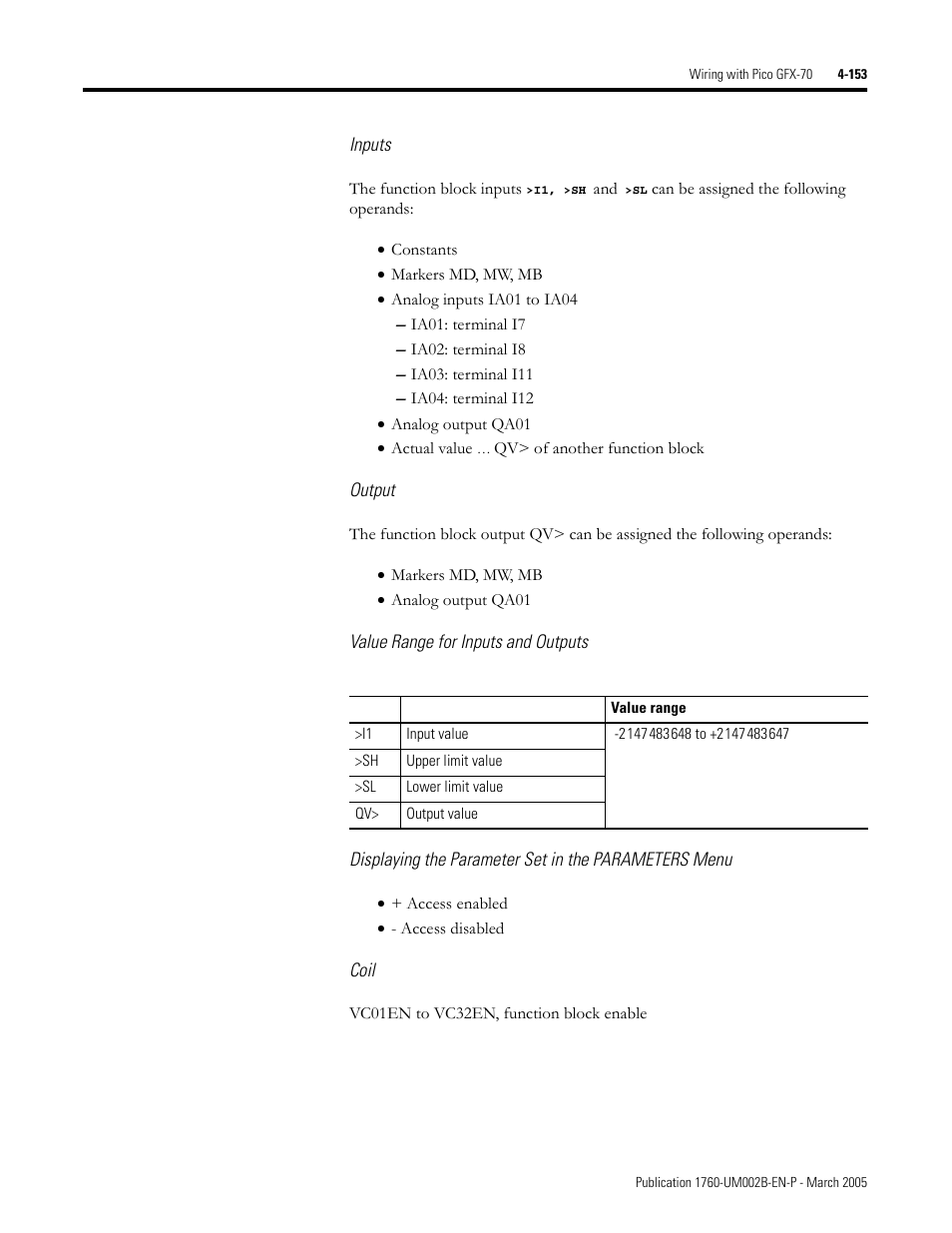 Rockwell Automation 1760-xxxx Pico GFX-70 Controllers User Manual User Manual | Page 263 / 400