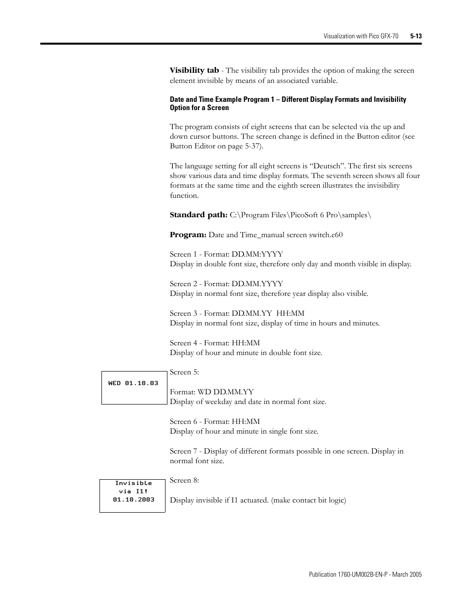 Rockwell Automation 1760-xxxx Pico GFX-70 Controllers User Manual User Manual | Page 281 / 400