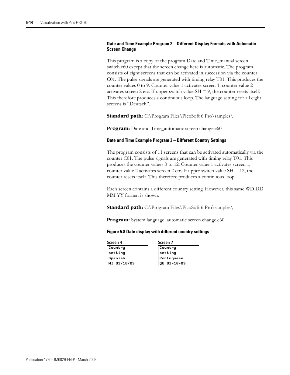 Rockwell Automation 1760-xxxx Pico GFX-70 Controllers User Manual User Manual | Page 282 / 400