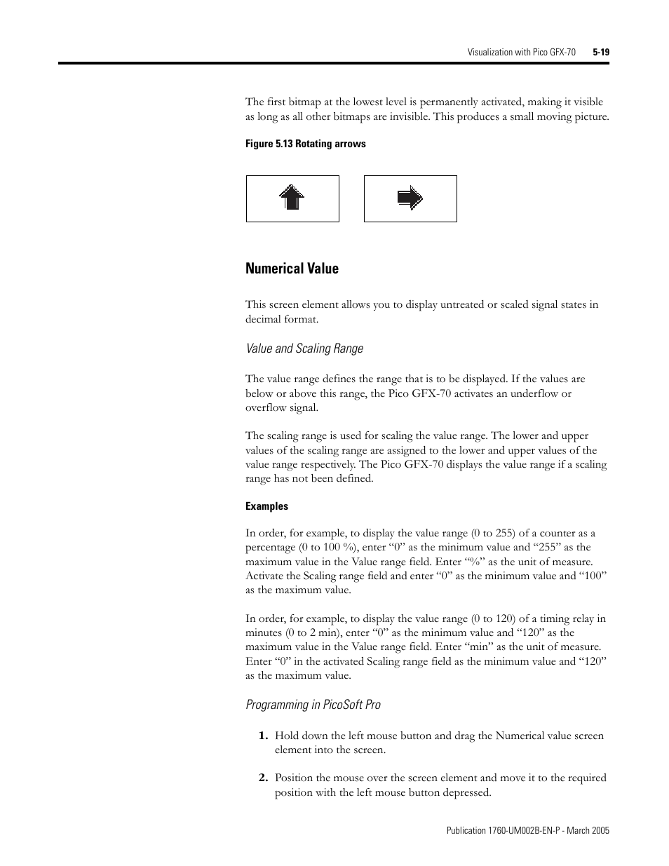 Numerical value -19, Numerical value | Rockwell Automation 1760-xxxx Pico GFX-70 Controllers User Manual User Manual | Page 287 / 400