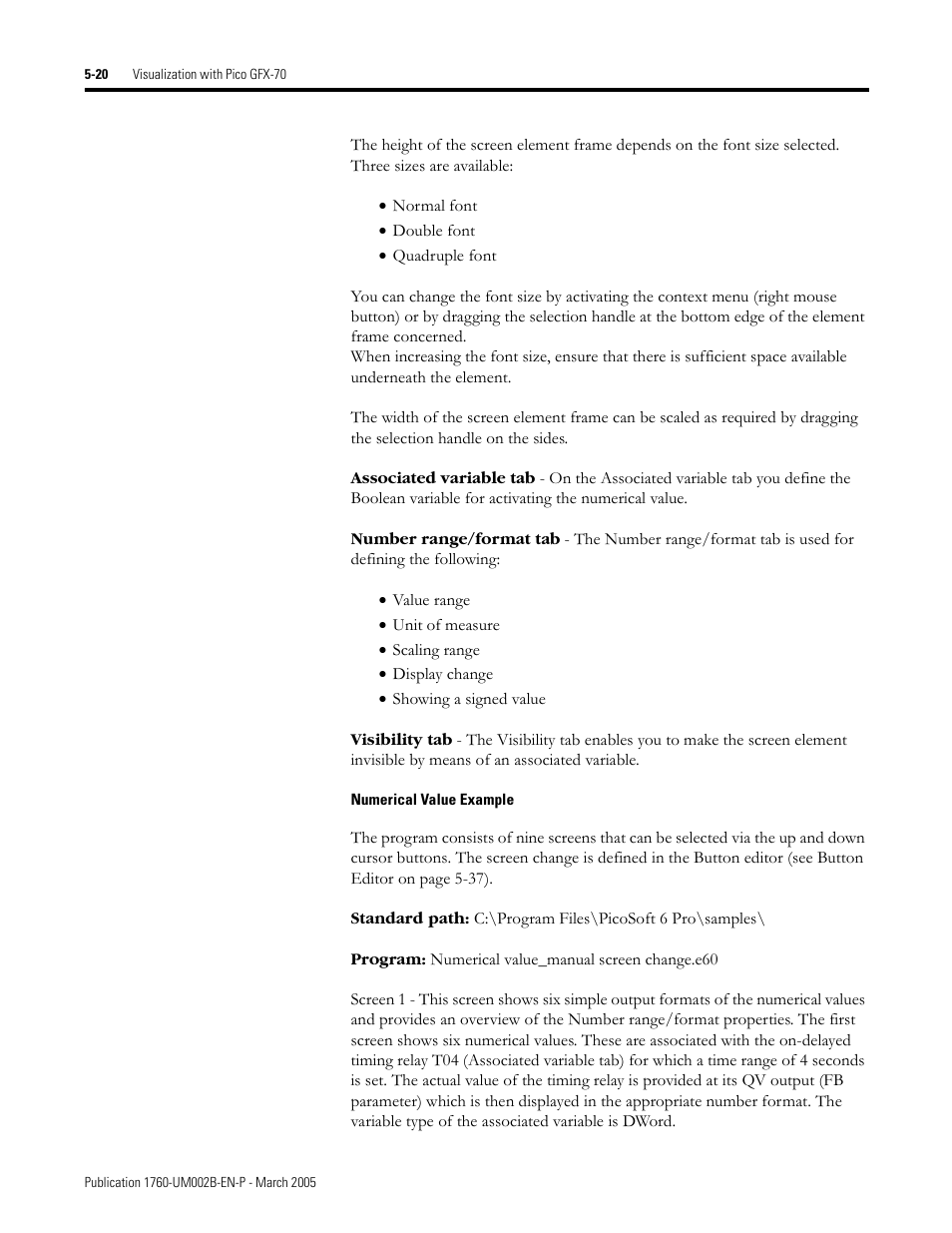 Rockwell Automation 1760-xxxx Pico GFX-70 Controllers User Manual User Manual | Page 288 / 400