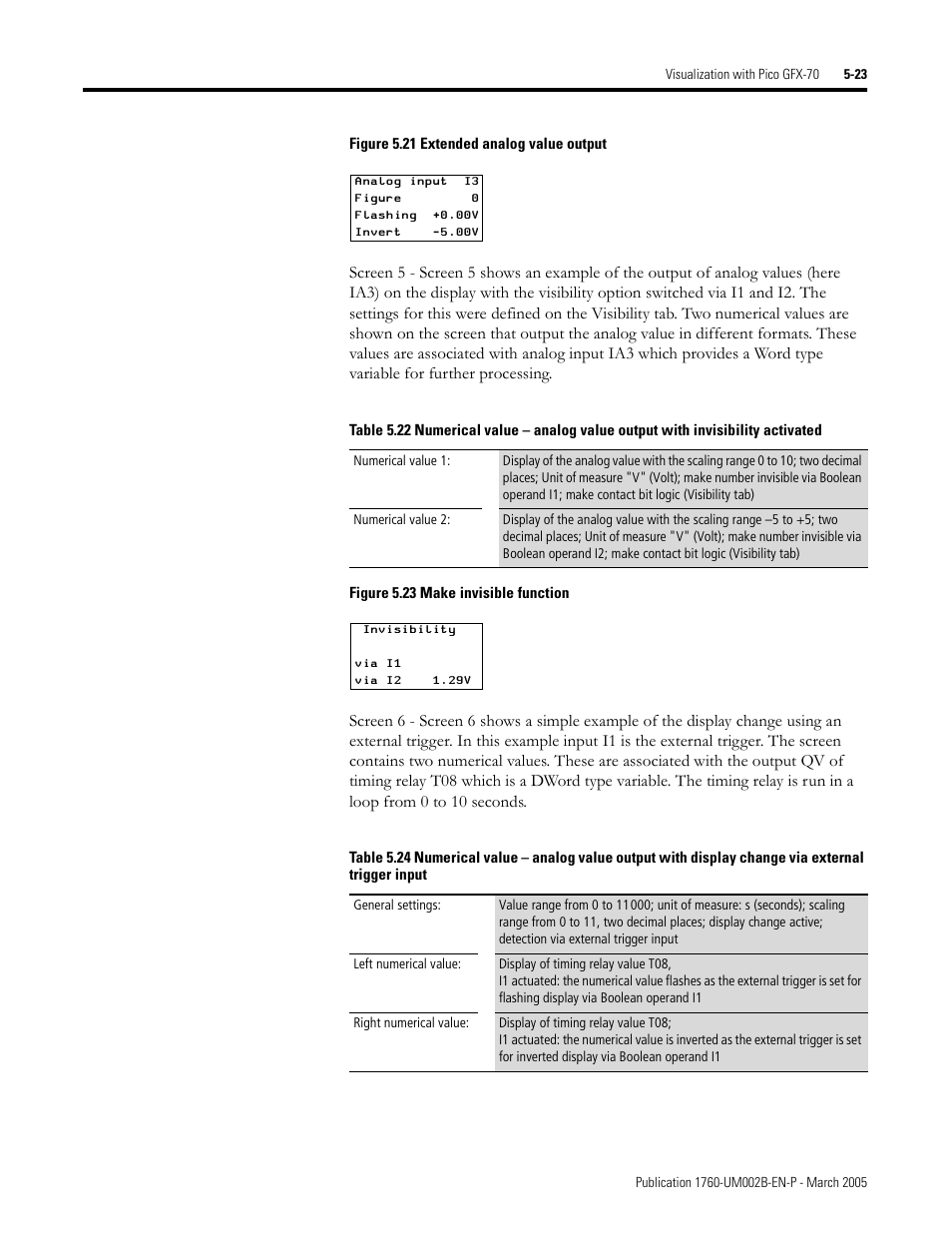 Rockwell Automation 1760-xxxx Pico GFX-70 Controllers User Manual User Manual | Page 291 / 400