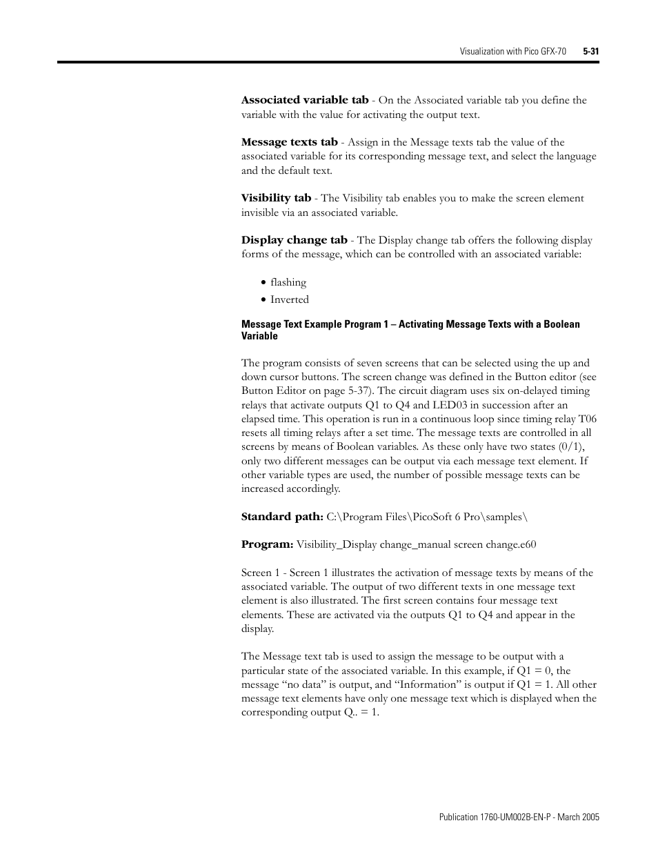 Rockwell Automation 1760-xxxx Pico GFX-70 Controllers User Manual User Manual | Page 299 / 400
