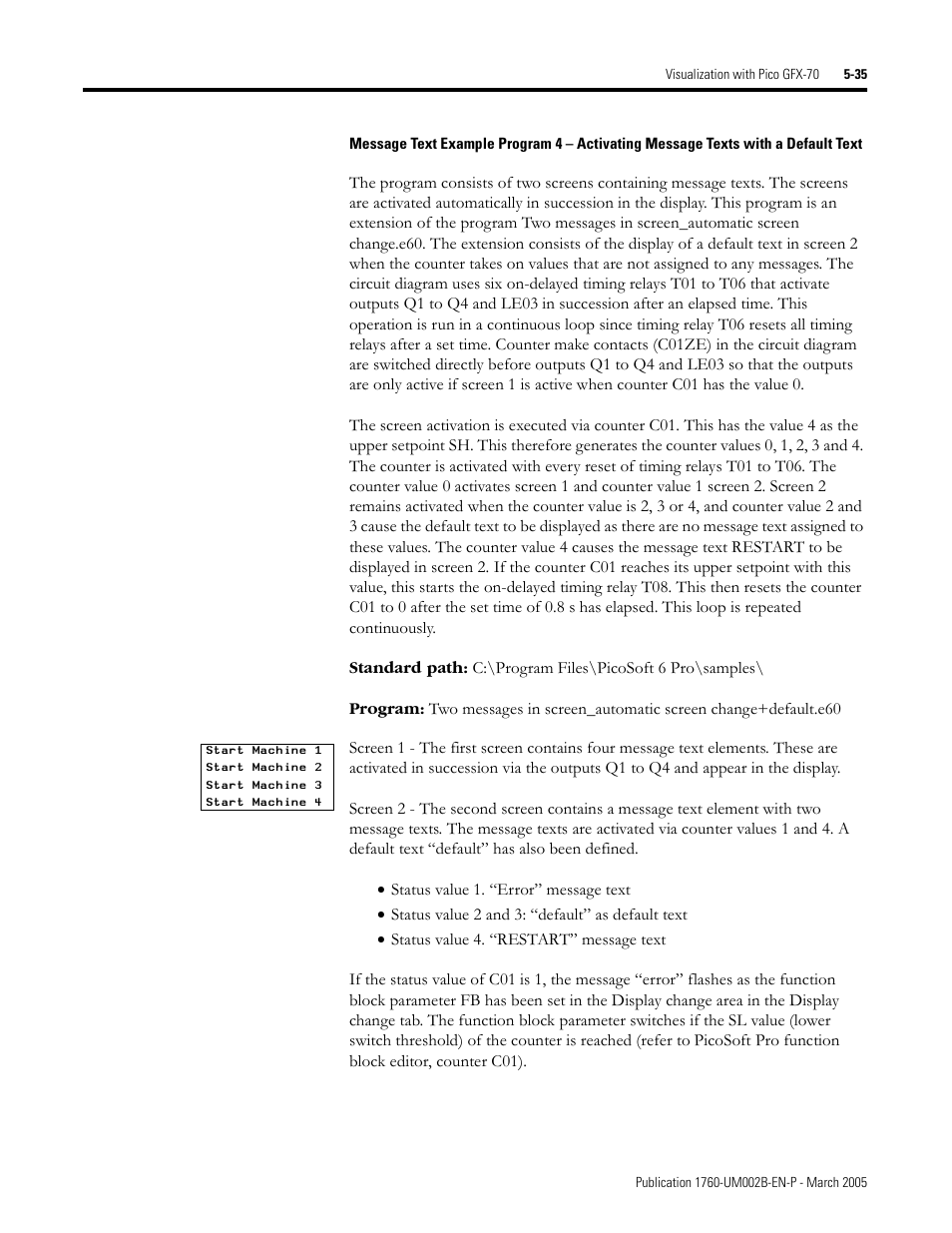 Rockwell Automation 1760-xxxx Pico GFX-70 Controllers User Manual User Manual | Page 303 / 400