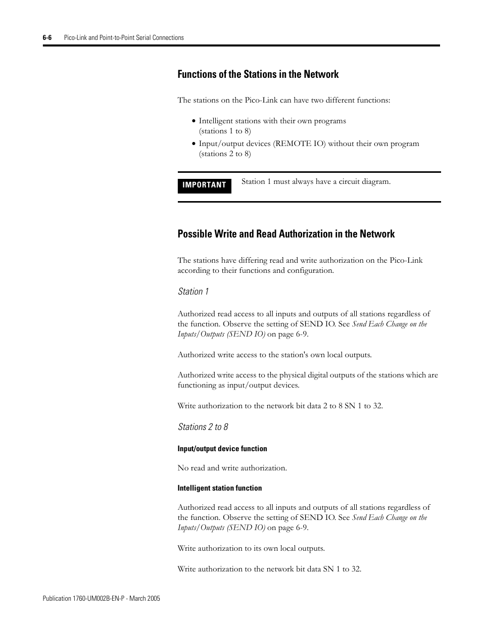 Functions of the stations in the network | Rockwell Automation 1760-xxxx Pico GFX-70 Controllers User Manual User Manual | Page 312 / 400