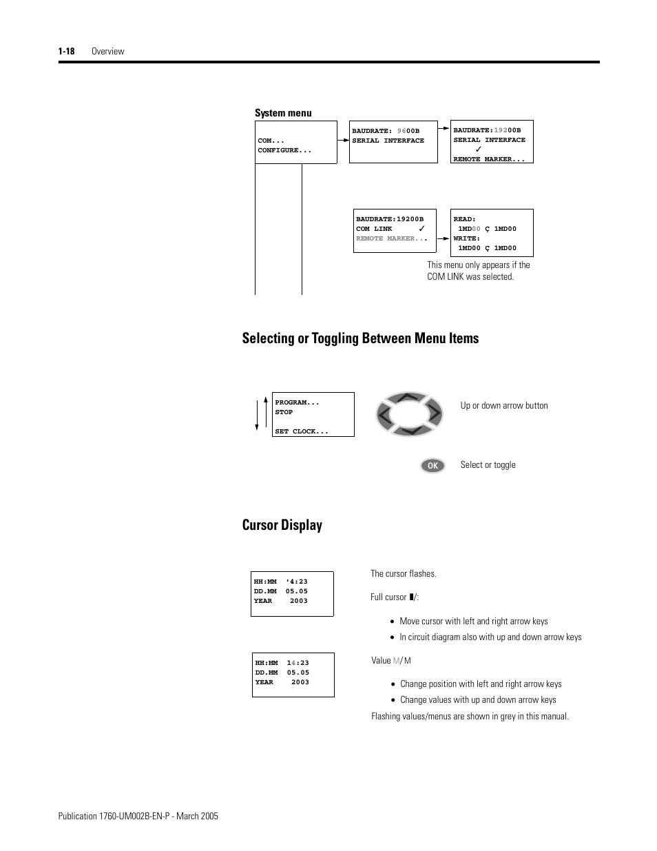 System menu | Rockwell Automation 1760-xxxx Pico GFX-70 Controllers User Manual User Manual | Page 32 / 400