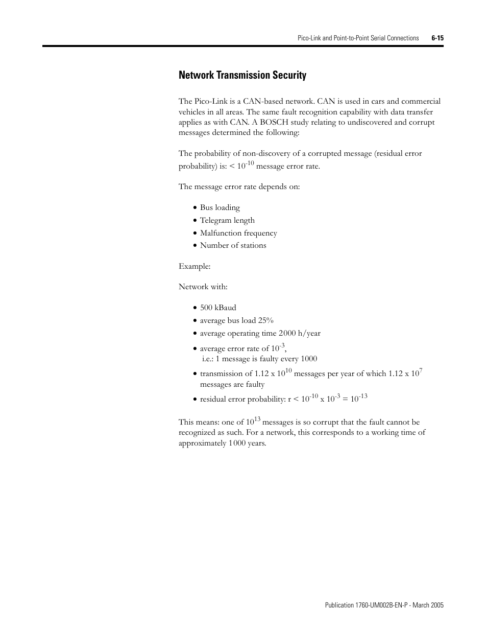 Network transmission security -15, Network transmission security | Rockwell Automation 1760-xxxx Pico GFX-70 Controllers User Manual User Manual | Page 321 / 400