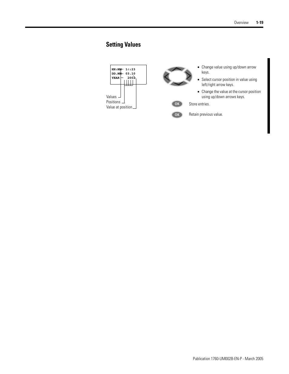Ed setting values, Setting values -19, Setting values | Rockwell Automation 1760-xxxx Pico GFX-70 Controllers User Manual User Manual | Page 33 / 400