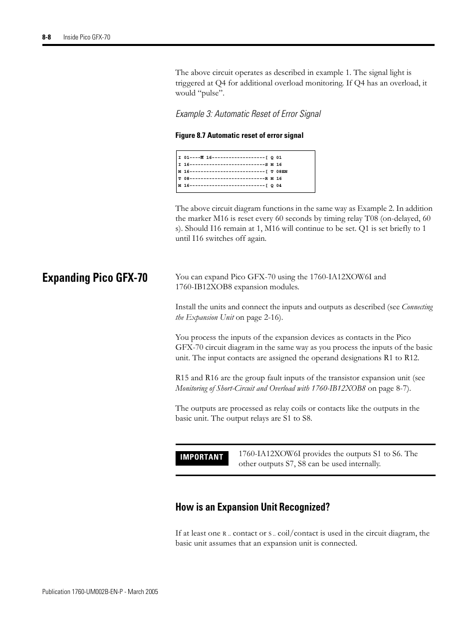 Expanding pico gfx-70, Expanding pico gfx-70 -8, How is an expansion unit recognized? -8 | How is an expansion unit recognized | Rockwell Automation 1760-xxxx Pico GFX-70 Controllers User Manual User Manual | Page 362 / 400