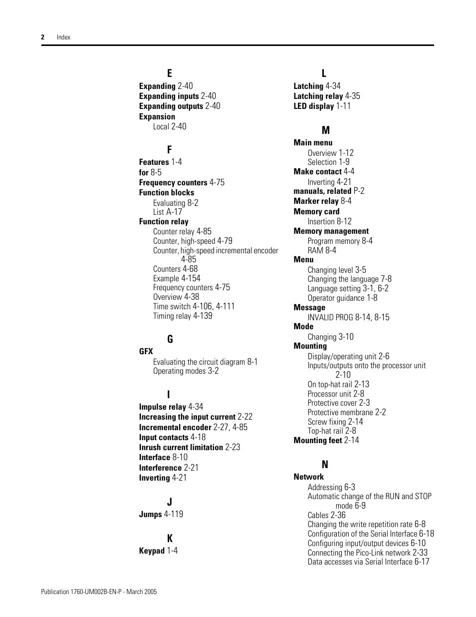 Rockwell Automation 1760-xxxx Pico GFX-70 Controllers User Manual User Manual | Page 396 / 400