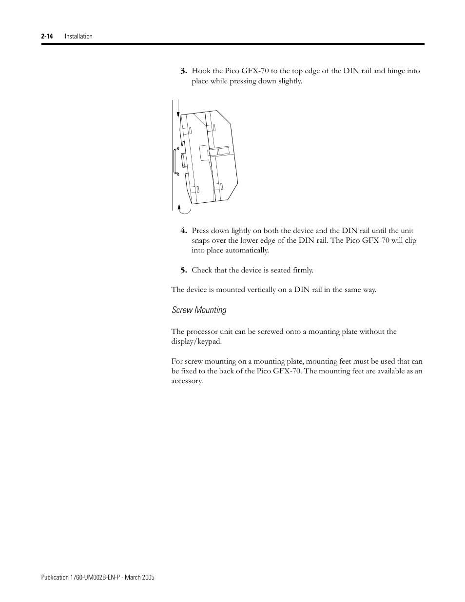 Rockwell Automation 1760-xxxx Pico GFX-70 Controllers User Manual User Manual | Page 48 / 400