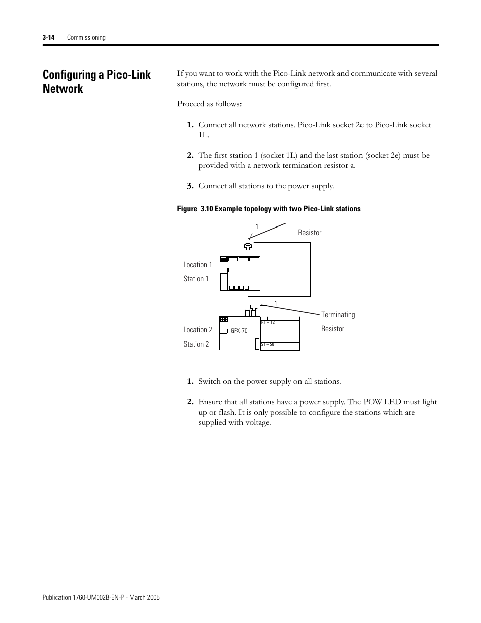 Configuring a pico-link network, Configuring a pico-link network -14, 14 and | Rockwell Automation 1760-xxxx Pico GFX-70 Controllers User Manual User Manual | Page 92 / 400