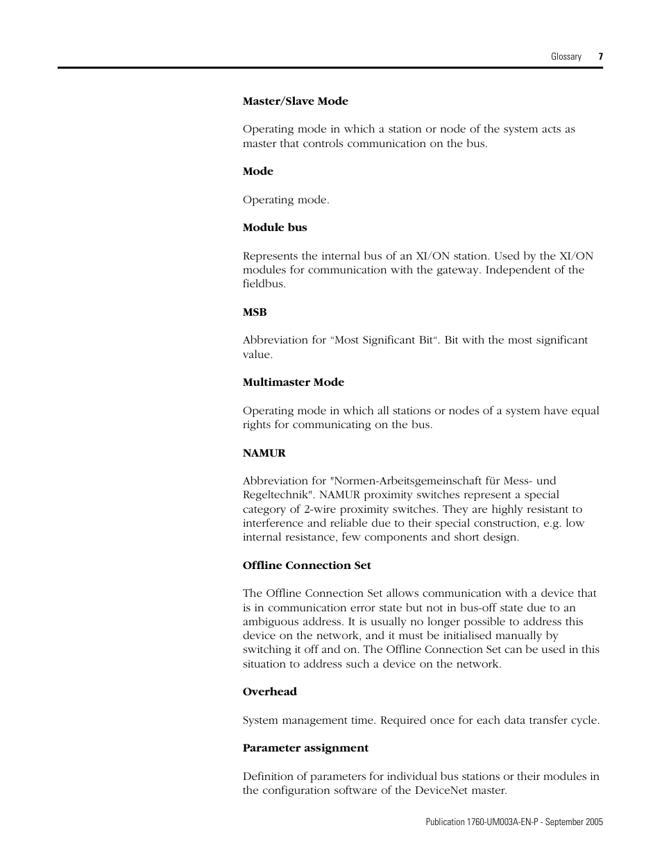 Rockwell Automation 1760-DNET Pico DeviceNet Communications Module User Manual User Manual | Page 159 / 168