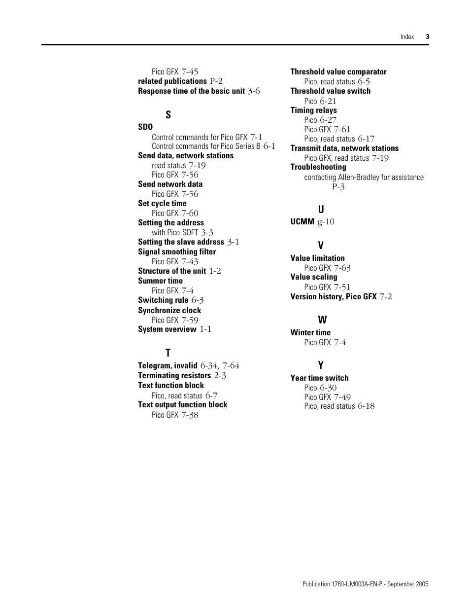 Rockwell Automation 1760-DNET Pico DeviceNet Communications Module User Manual User Manual | Page 167 / 168