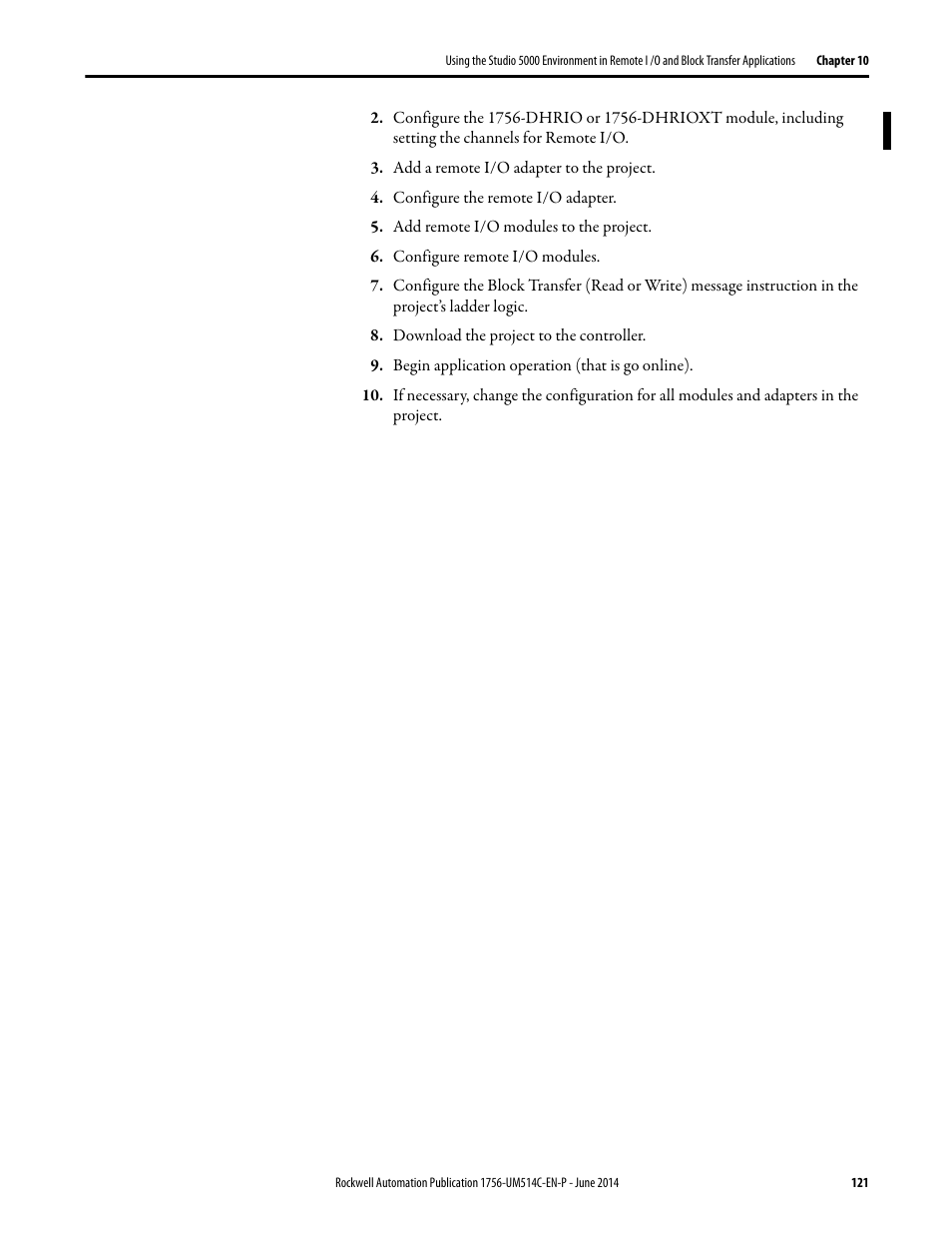 Rockwell Automation 1756-DHRIO_DHRIOXT ControlLogix Data Highway Plus-Remote I/O Communication Interface Module User Manual | Page 121 / 176