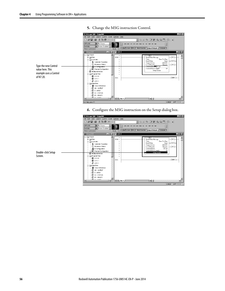 Rockwell Automation 1756-DHRIO_DHRIOXT ControlLogix Data Highway Plus-Remote I/O Communication Interface Module User Manual | Page 56 / 176