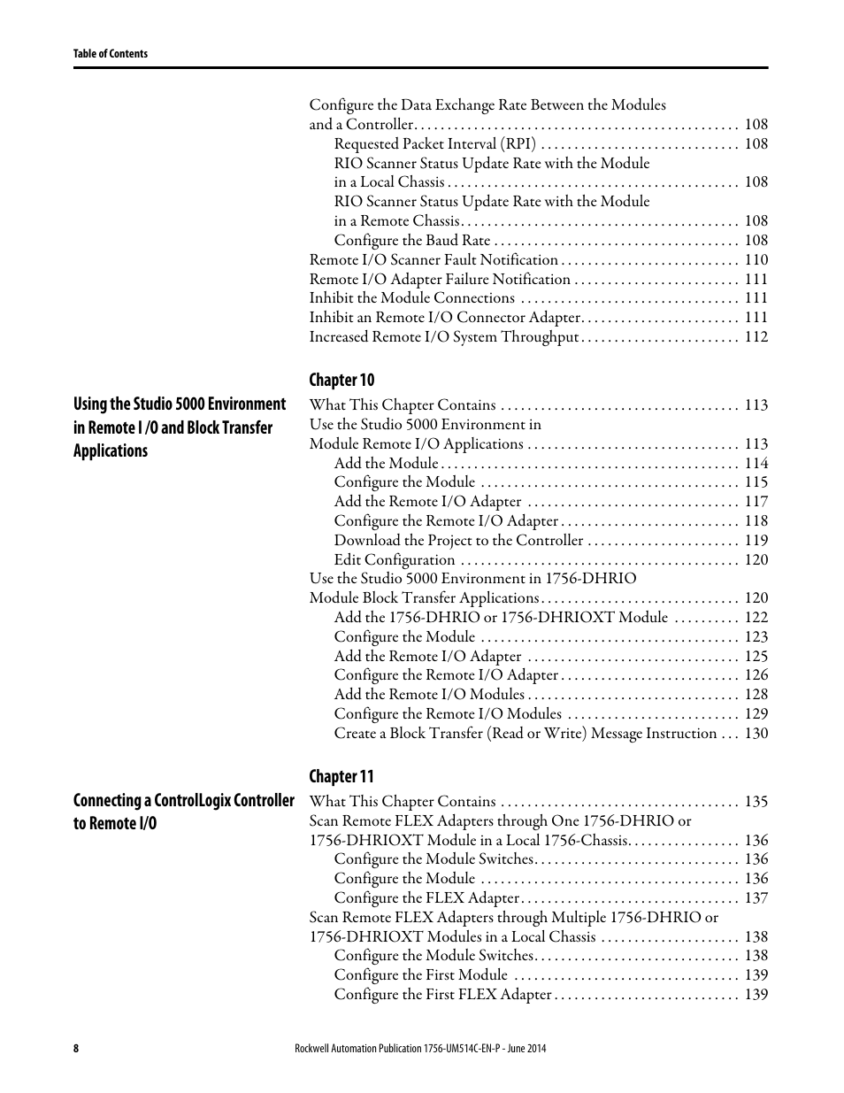 Rockwell Automation 1756-DHRIO_DHRIOXT ControlLogix Data Highway Plus-Remote I/O Communication Interface Module User Manual | Page 8 / 176