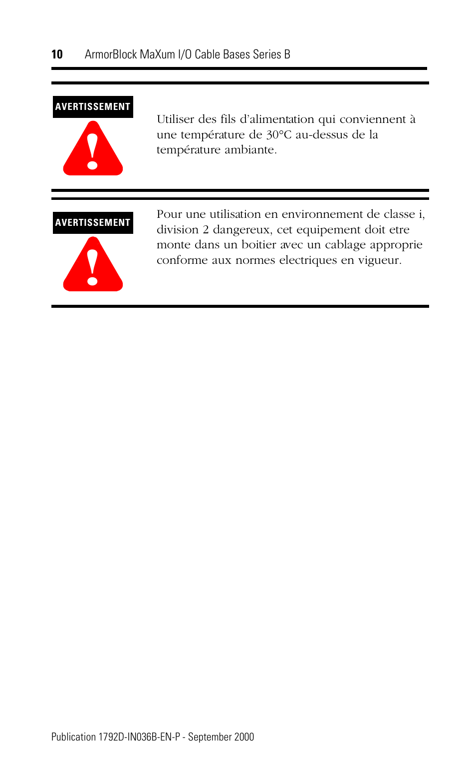 Rockwell Automation 1792D-CB18PT ArmorBlock MaXum I/O Cable Bases Series B User Manual | Page 10 / 12