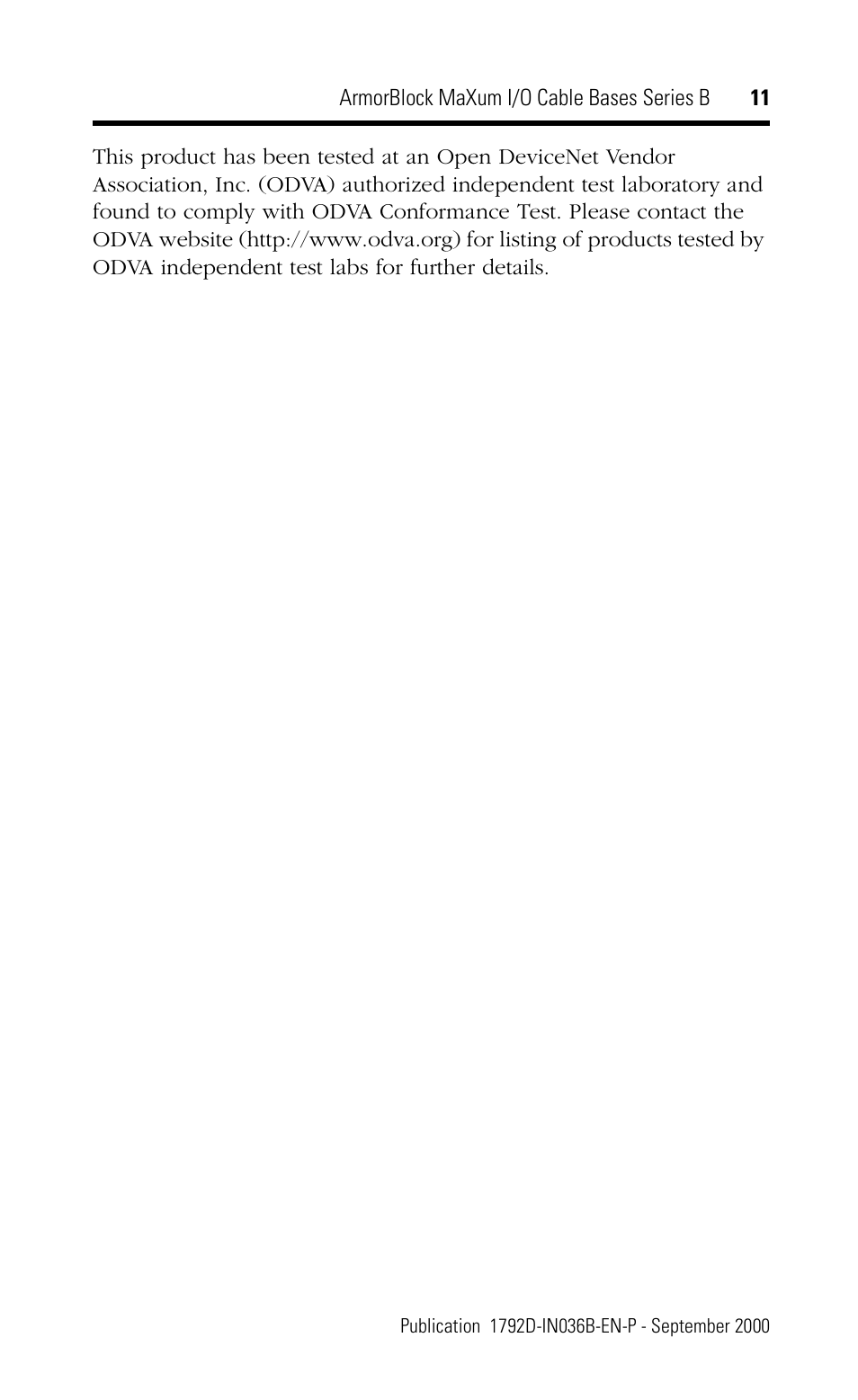 Rockwell Automation 1792D-CB18PT ArmorBlock MaXum I/O Cable Bases Series B User Manual | Page 11 / 12