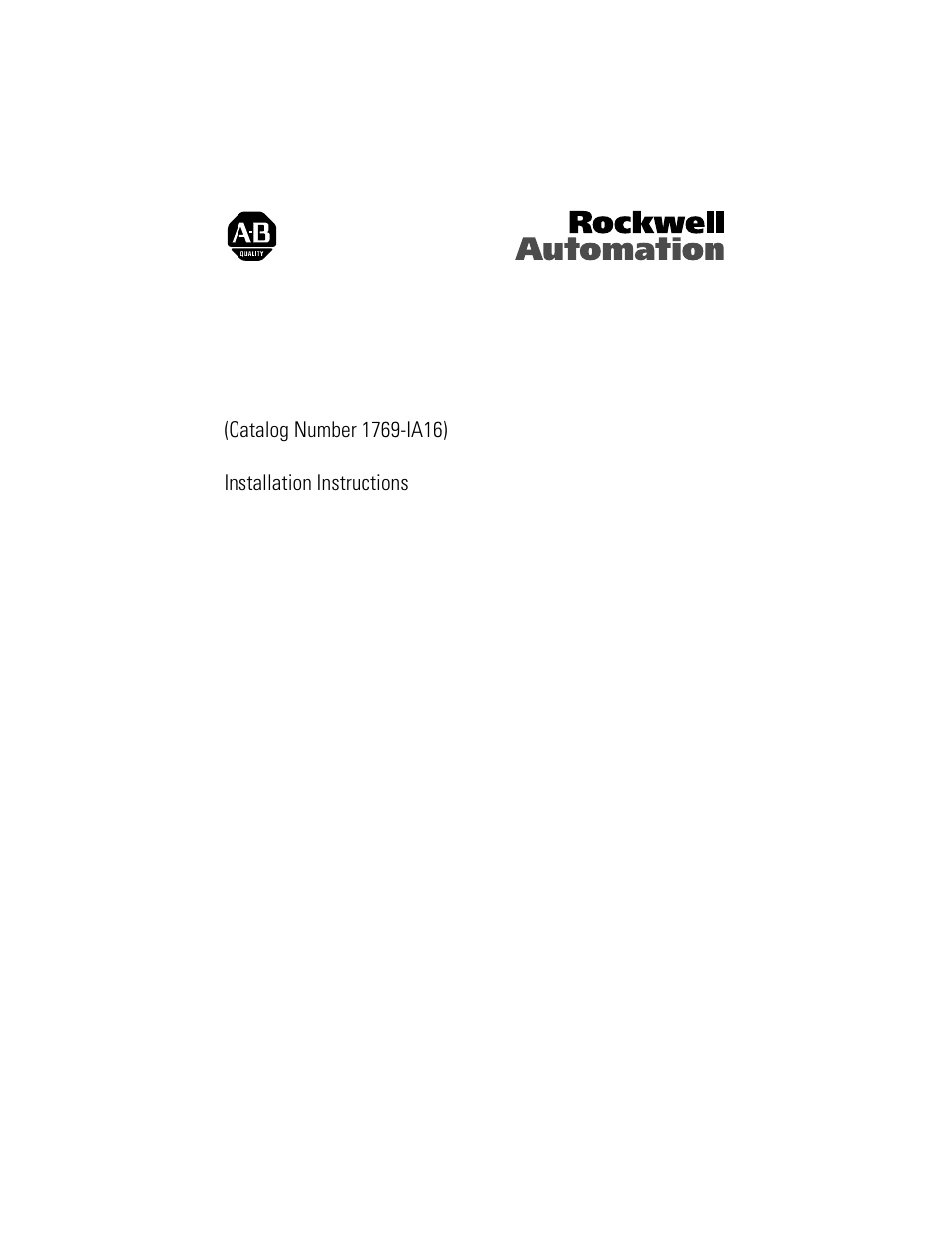 Rockwell Automation 1769-IA16 Compact 1769-IA16 120V ac Input Module User Manual | 16 pages