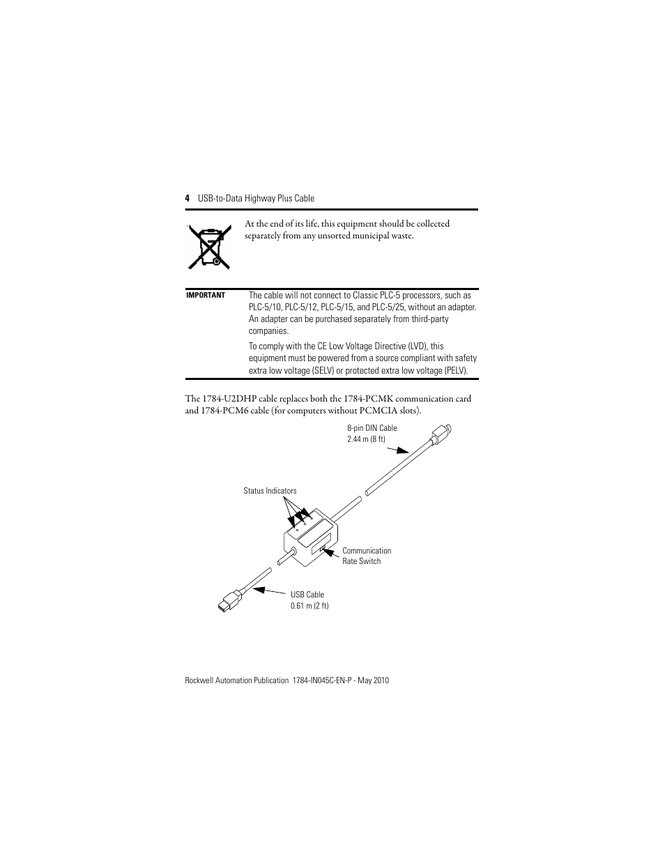 Rockwell Automation 1784-U2DHP USB-to-Data Highway Plus Cable Installation Instructions User Manual | Page 4 / 20