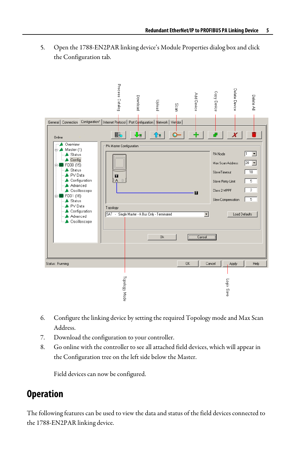 Operation | Rockwell Automation 1788-EN2PAR Redundant EtherNet/IP to PROFIBUS PA Linking Device Quick Start User Manual | Page 5 / 8