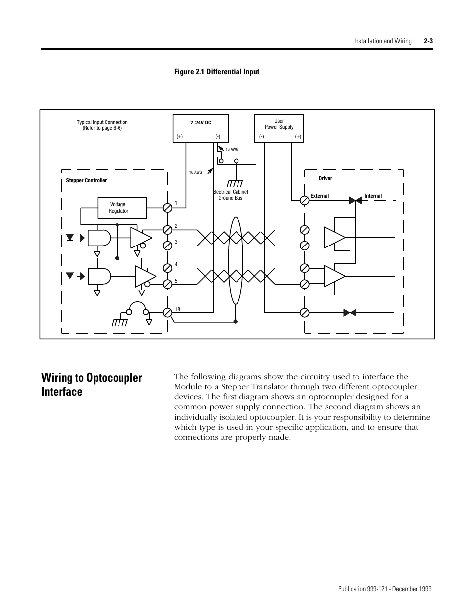 Wiring to optocoupler interface | Rockwell Automation 1746-HSTP1 Stepper Controller Module/ User Manual User Manual | Page 20 / 82