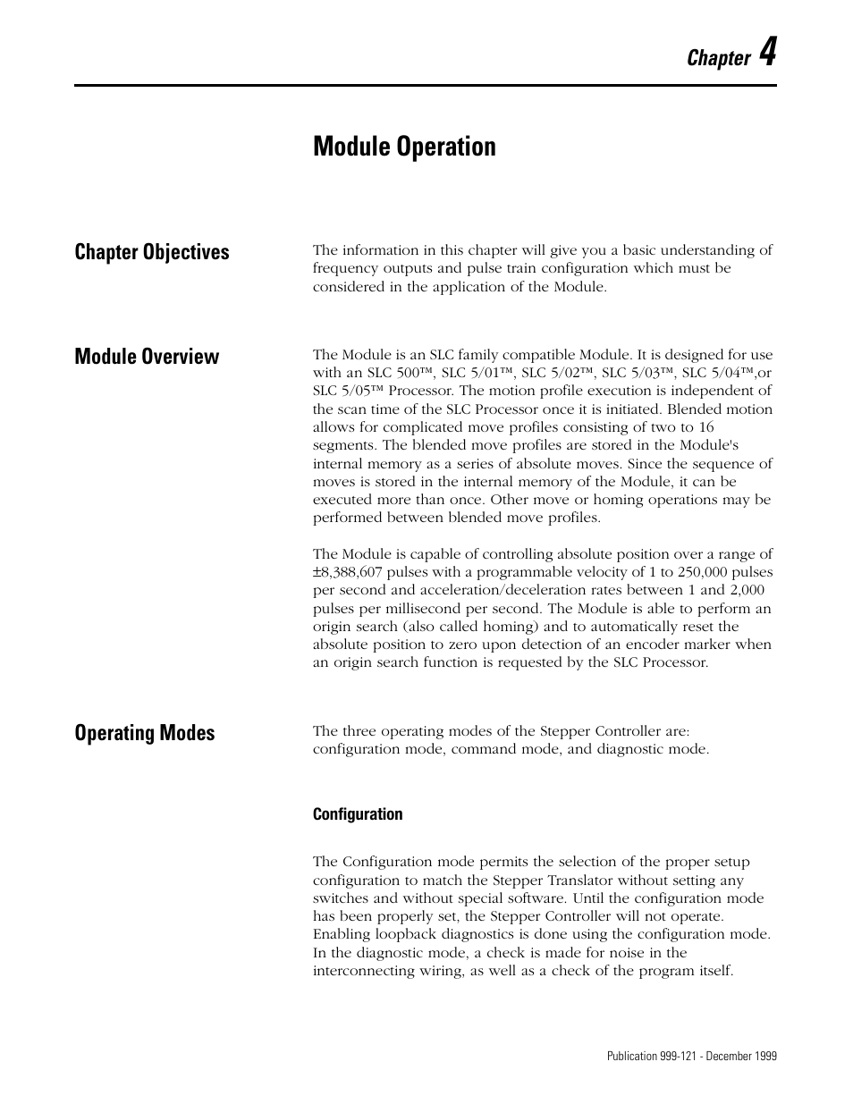 Module operation | Rockwell Automation 1746-HSTP1 Stepper Controller Module/ User Manual User Manual | Page 32 / 82