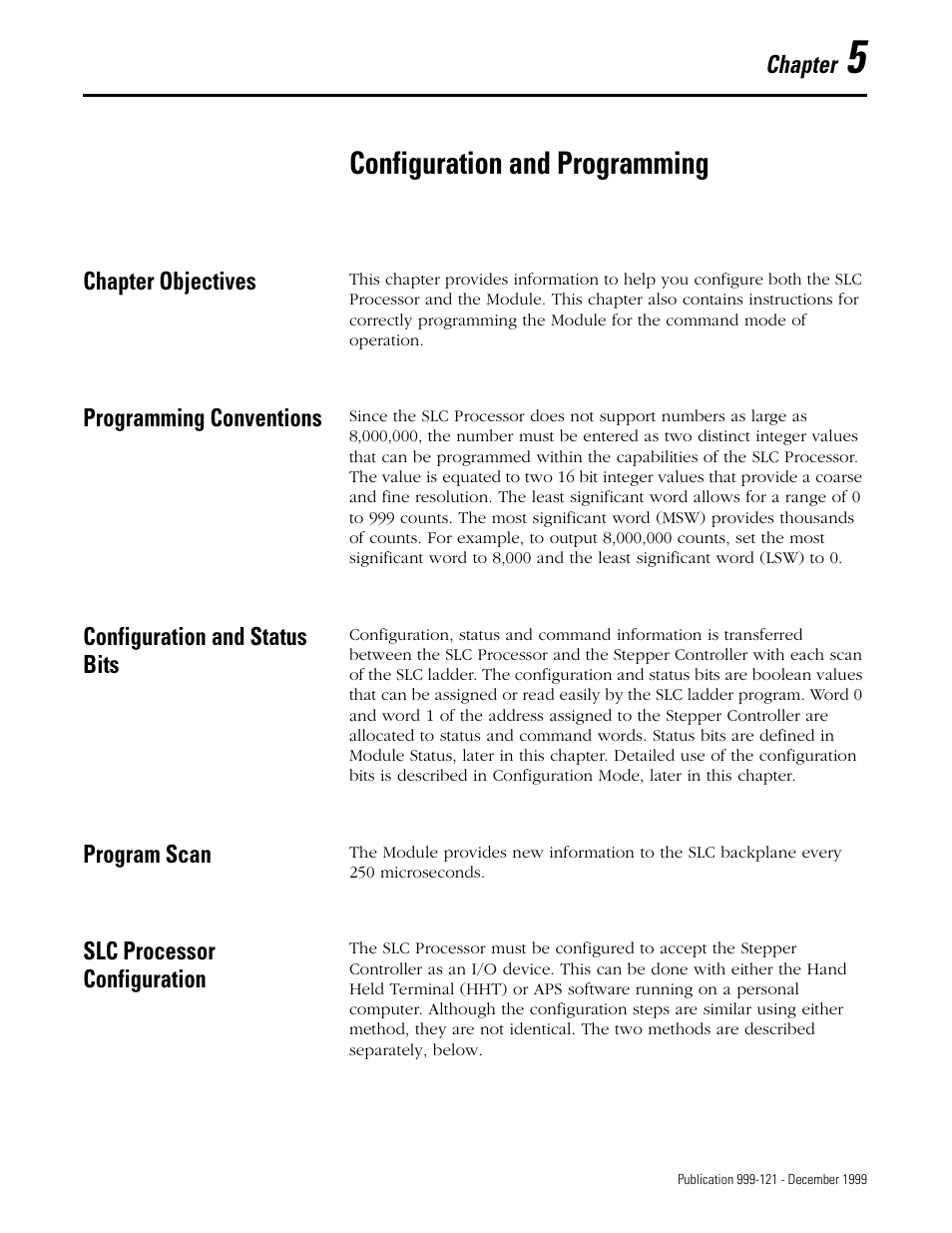 Configuration and programming | Rockwell Automation 1746-HSTP1 Stepper Controller Module/ User Manual User Manual | Page 36 / 82