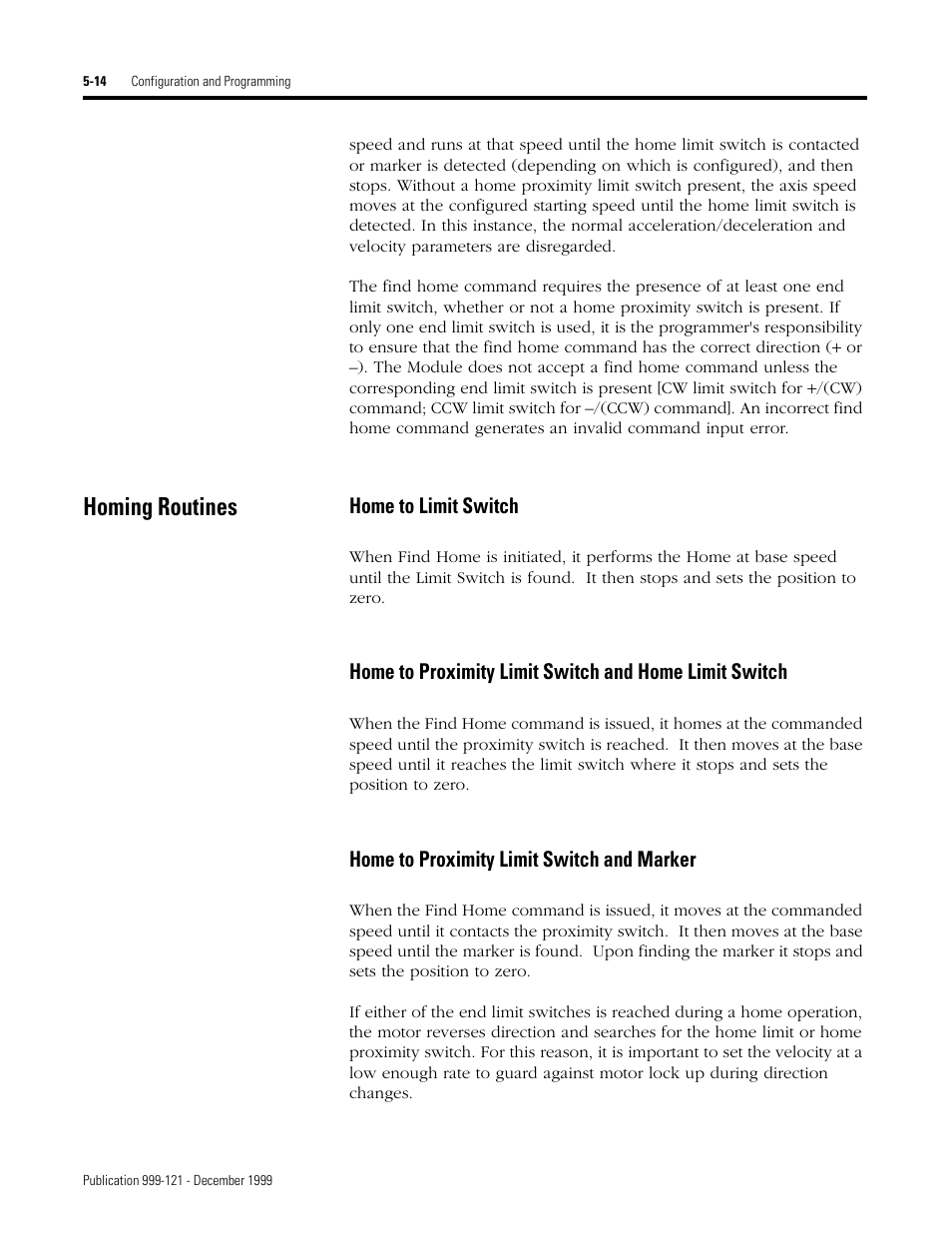 Homing routines | Rockwell Automation 1746-HSTP1 Stepper Controller Module/ User Manual User Manual | Page 49 / 82