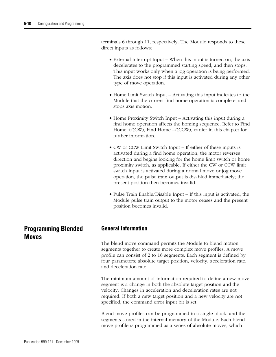 Programming blended moves, General information | Rockwell Automation 1746-HSTP1 Stepper Controller Module/ User Manual User Manual | Page 53 / 82