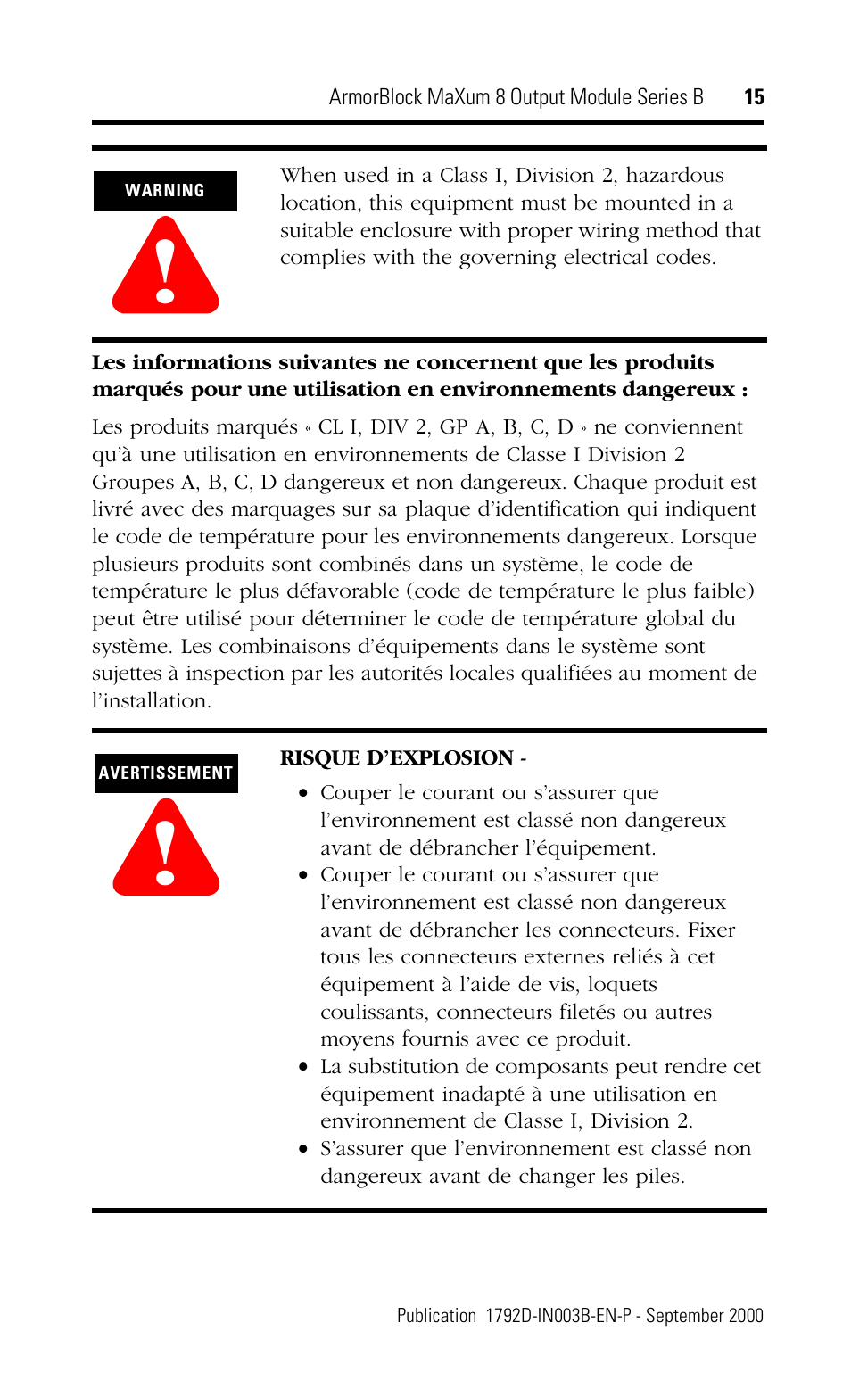 Rockwell Automation 1792D-OB4D ArmorBlock MaXum 8 Output Module Series B User Manual | Page 15 / 16