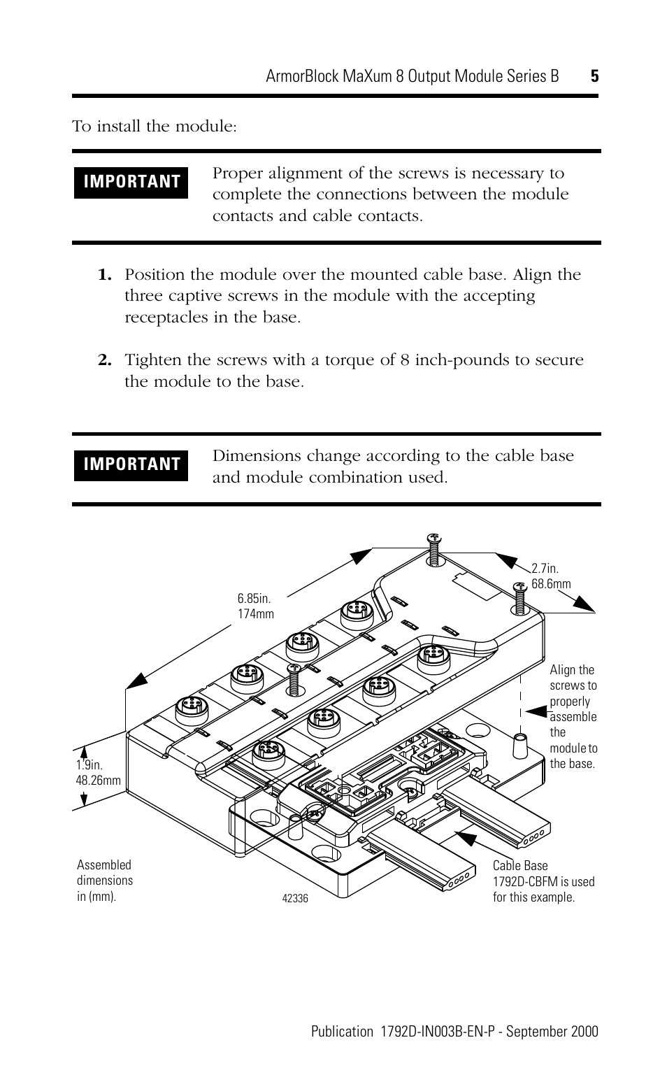 Rockwell Automation 1792D-OB4D ArmorBlock MaXum 8 Output Module Series B User Manual | Page 5 / 16