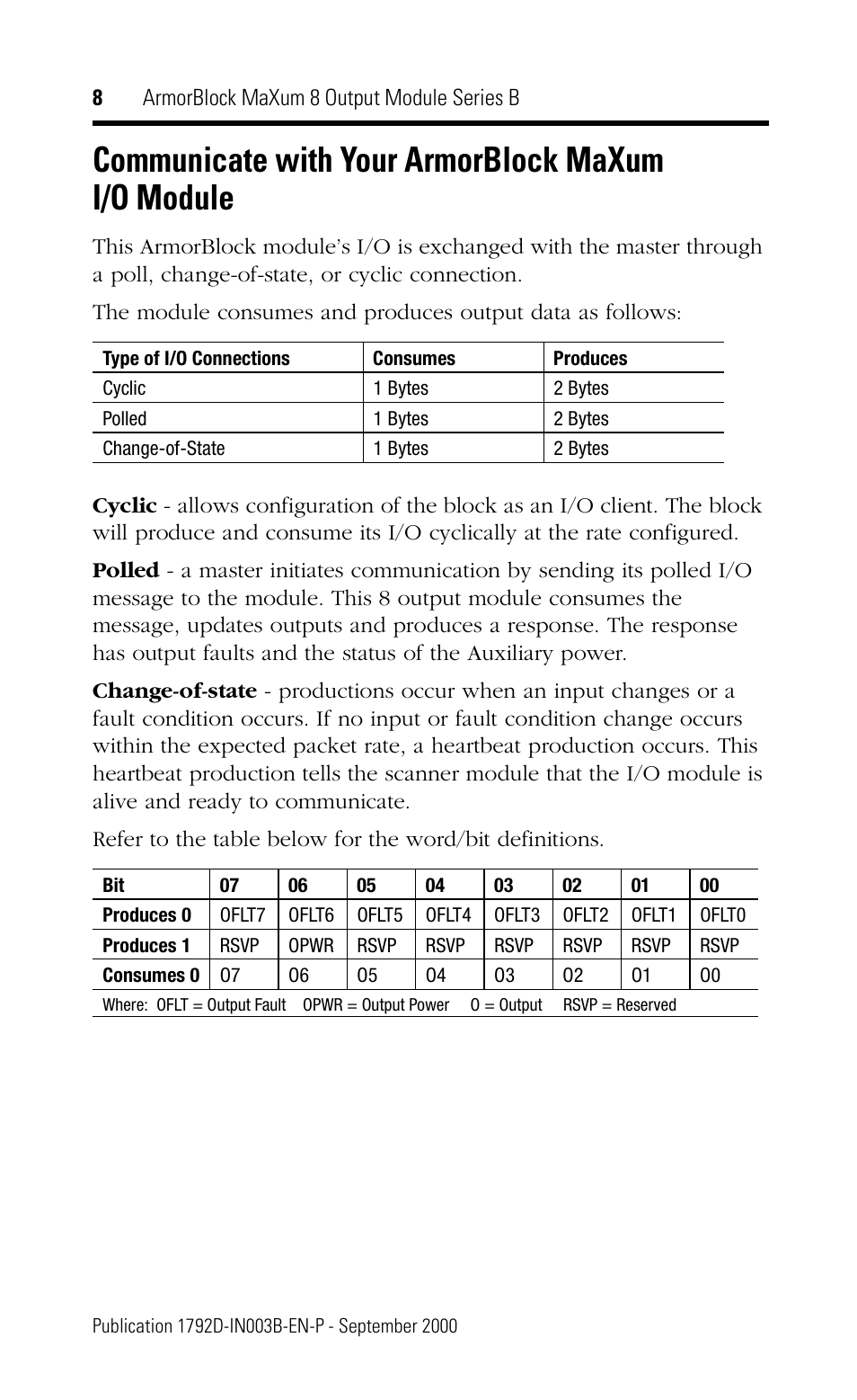 Communicate with your armorblock maxum i/o module | Rockwell Automation 1792D-OB4D ArmorBlock MaXum 8 Output Module Series B User Manual | Page 8 / 16