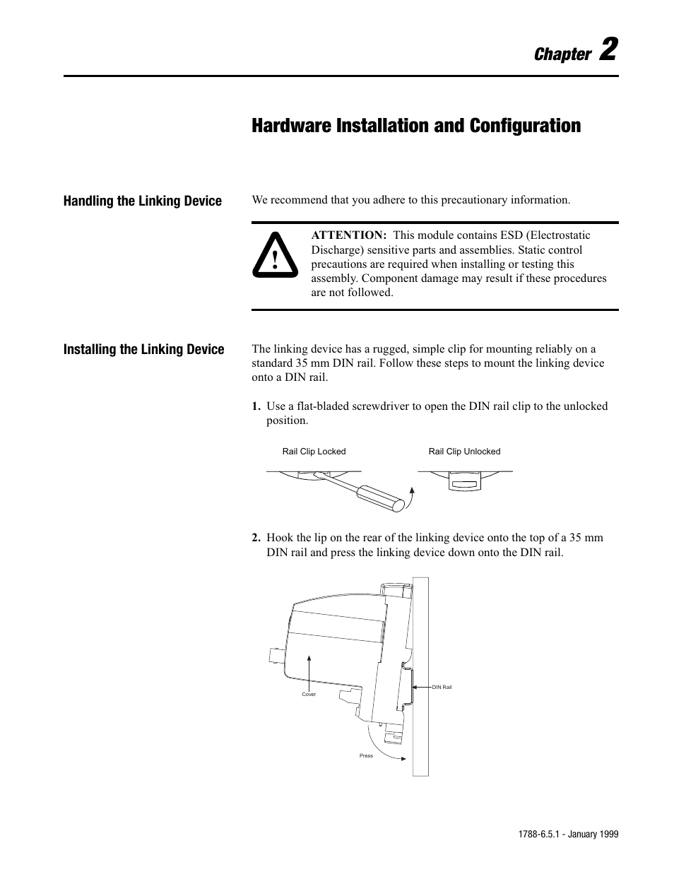 Hardware installation and configuration, Chapter | Rockwell Automation 1788-CN2FF ControlNet-to-FOUNDATION Fieldbus H1 Linking Device User Manual User Manual | Page 11 / 56
